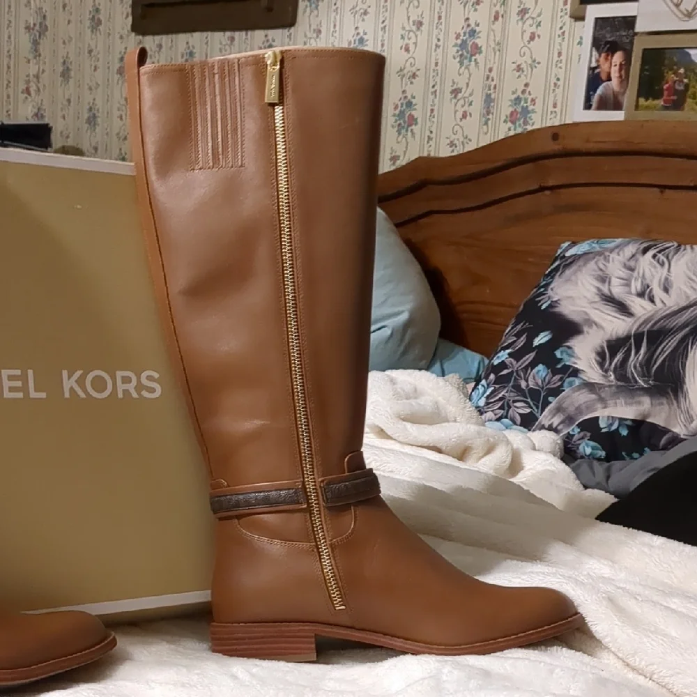 Michael Kors Tan Leather Riding Boots